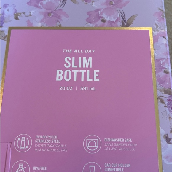 Stanley x LoveShackFancy SLIM BOTTLE 20 OZ packaging only Happy Thoughts - Picture 2 of 6